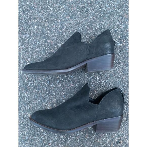 LUCKY BRAND black genuine leather ankle boots booties sz 9 womens - Picture 4 of 6